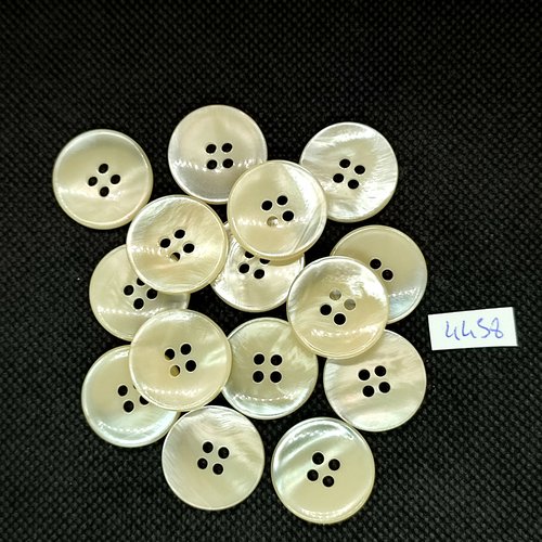 15 boutons en résine beige clair - 20mm - tr4458