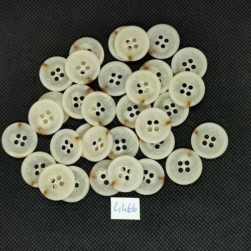 32 boutons en résine beige clair - 18mm - tr4466