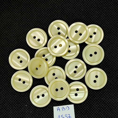 17 boutons en résine jaune - 21mm - abv1537