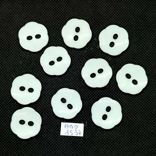 9 boutons en résine blanc - 22mm - abv1537
