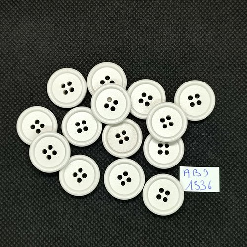 14 boutons en résine blanc cassé - 17mm - abv1536