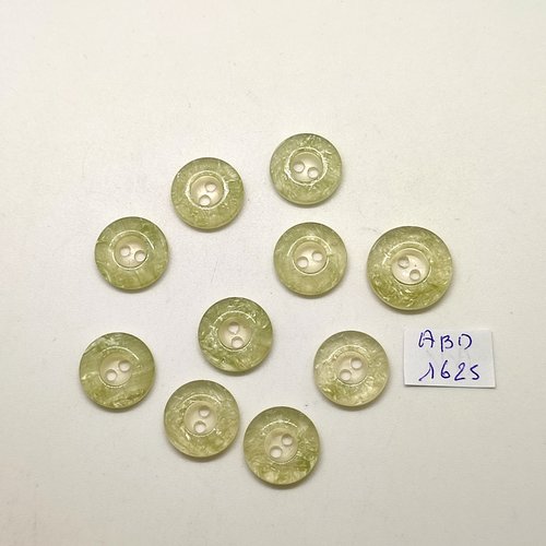 10 boutons en résine vert clair - 15mm et 18mm - abv1525