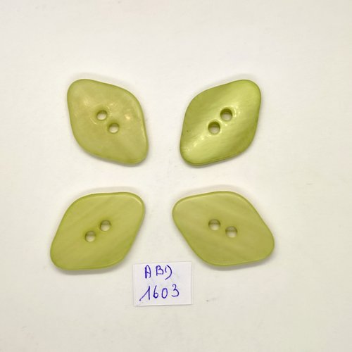 4 boutons en résine vert - 24x34mm - abv1603