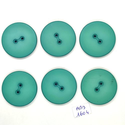 6 boutons en résine bleu / vert - 34mm - abv1604