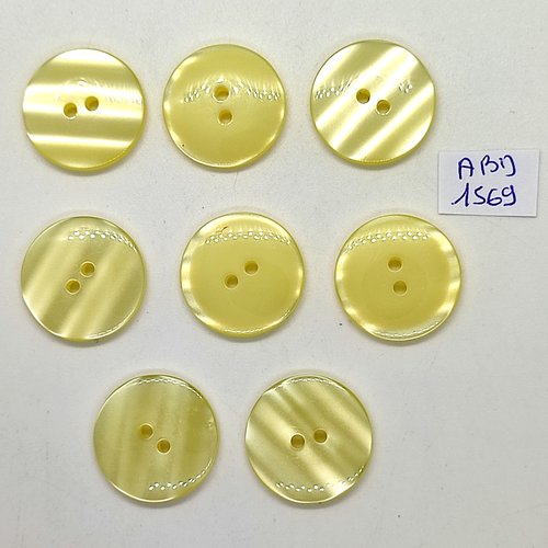 8 boutons en résine jaune - 23mm - abd1569