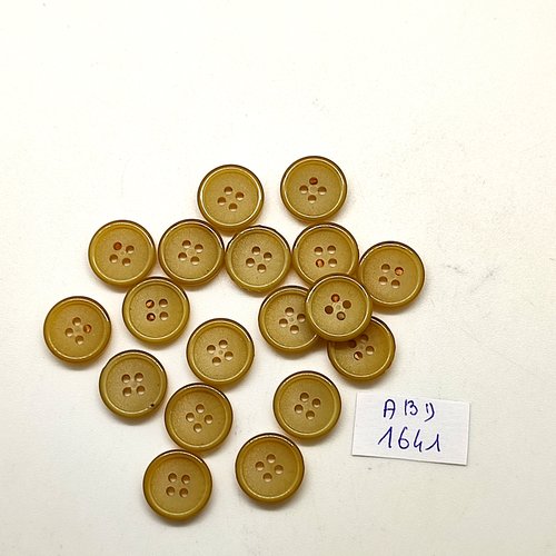 18 boutons en résine beige - 12mm - abd1641