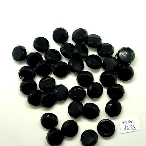 36 boutons en résine noir - 15/16mm - abd1633