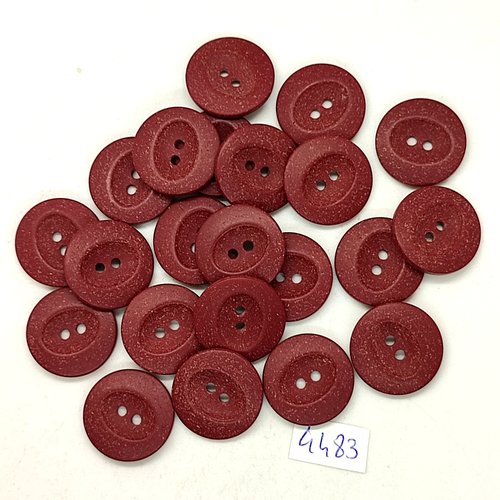 22 boutons en résine bordeaux - 18mm - tr4483