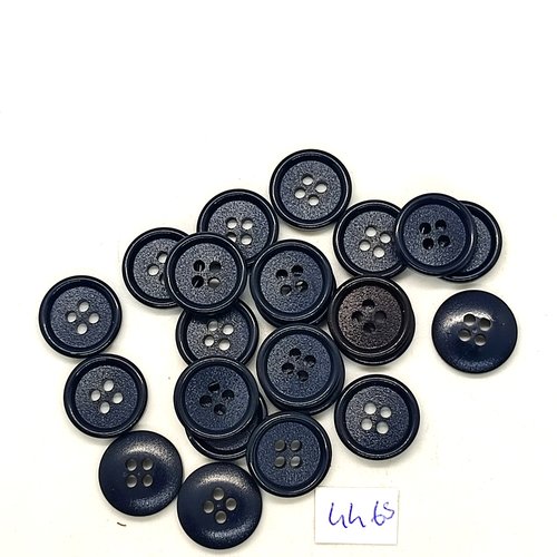 23 boutons en résine bleu foncé / noir - 15mm - tr4465