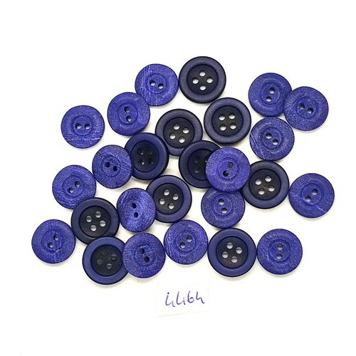 26 boutons en résine bleu - 15mm et 14mm - tr4464