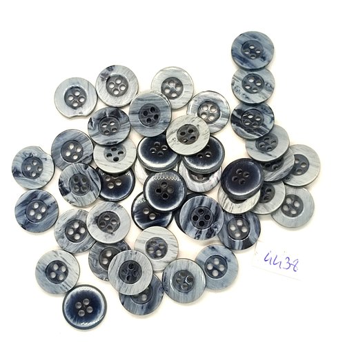 40 boutons en résine bleu - 15mm - tr4438