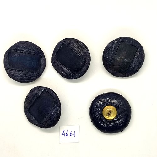 5 boutons en résine gris foncé / noir - 34mm - tr4461