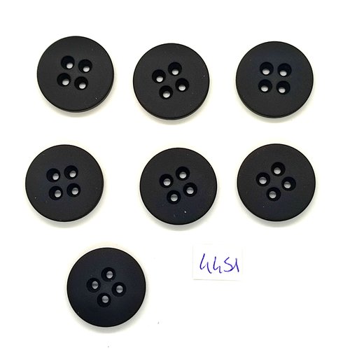 7 boutons en résine bleu foncé / noir - 23mm - tr4451