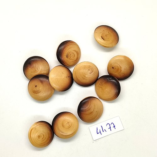11 boutons en résine beige et marron - 17mm - tr4477