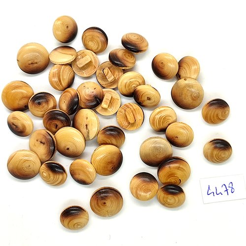 40 boutons en résine beige et marron - 12mm et 14mm - tr4478