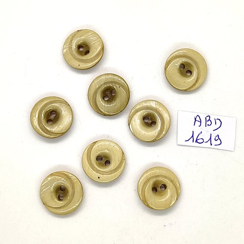 8 boutons en résine vert / kaki - 14mm - abd1619