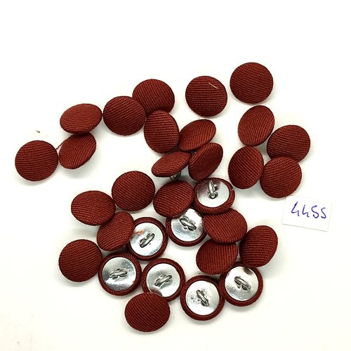 31 boutons en passementerie marron et métal argenté - 14mm - tr4455