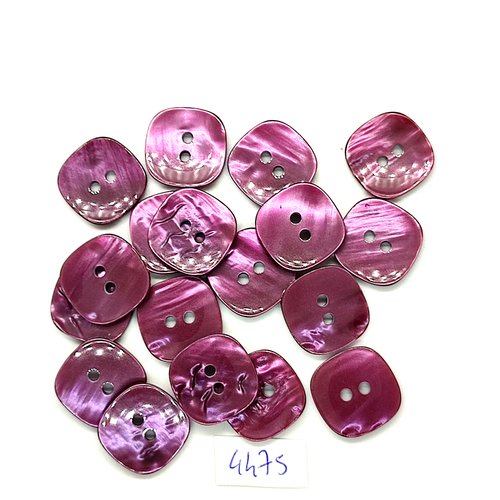 18 boutons en résine violet - 16x16mm - tr4475