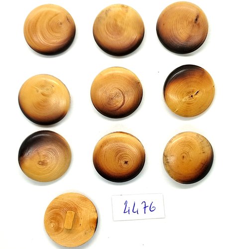 10 boutons en résine marron et beige - 21mm - tr4476