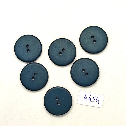 6 boutons en résine bleu foncé - 22mm - tr4454