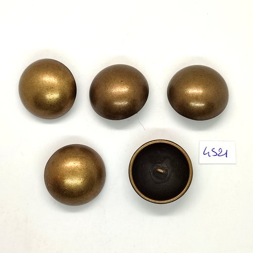 5 boutons en métal doré vieillis - 28mm - tr4521