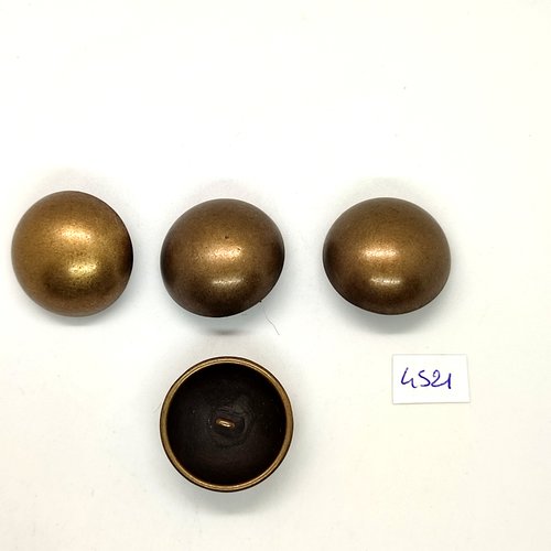 4 boutons en métal doré vieillis - 28mm - tr4521