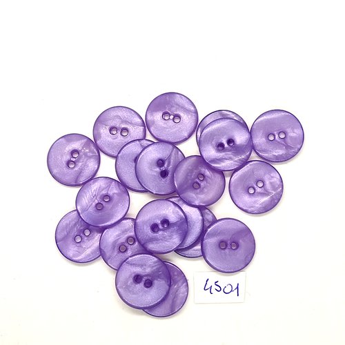 19 boutons en résine lilas - 18mm - tr4501