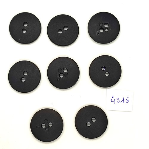 8 boutons en résine noir - 23mm  - tr4516