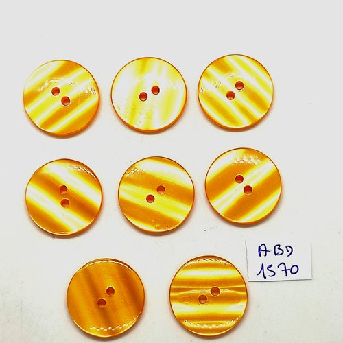 8 boutons en résine orange - 23mm - abv1570