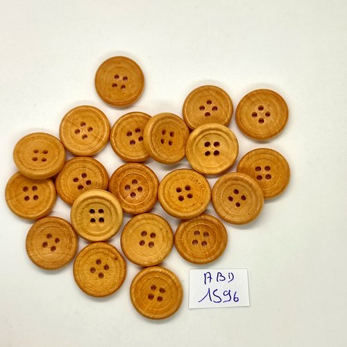 20 boutons en résine marron clair / beige - 17mm - abv1596