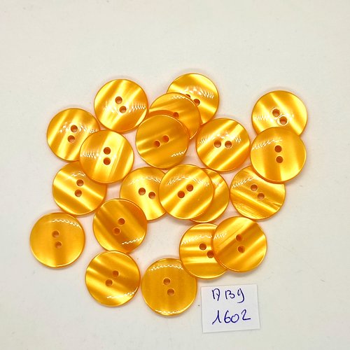 20 boutons en résine orange - 18mm - abv1602