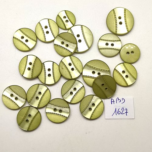 20 boutons en résine vert - 18mm - 15mm et 13mm - abv1627