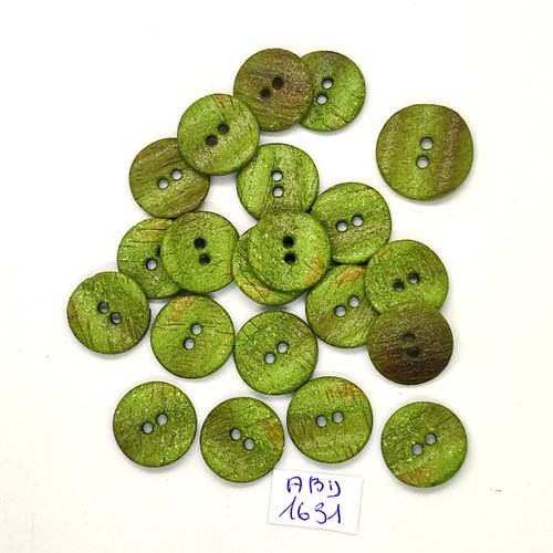 21 boutons en résine vert - 18mm et 15mm - abv1631