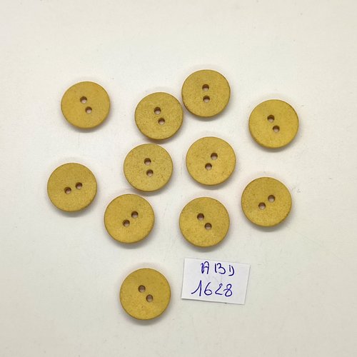 11 boutons en nacre jaune - 15mm - abv1628
