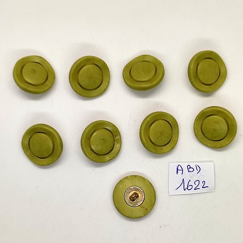 9 boutons en nacre vert - 17mm - abv1622