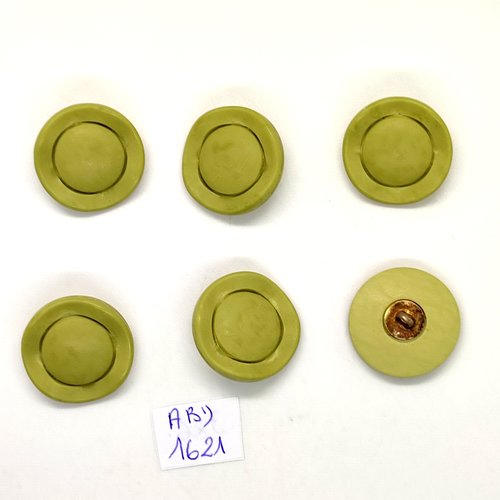 6 boutons en nacre vert - 22mm - abv1621