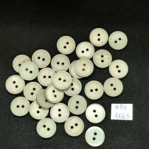 29 boutons en résine beige clair - 15mm - abd1665