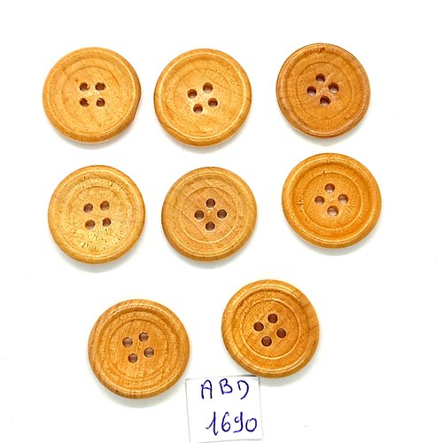 8 boutons en résine marron clair - 22mm - abd1690