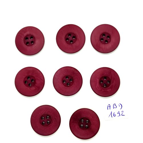 8 boutons en résine violet - 23mm - abd1692