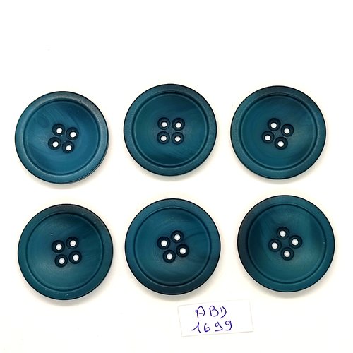 6 boutons en résine bleu / vert - 30mm - abd1699