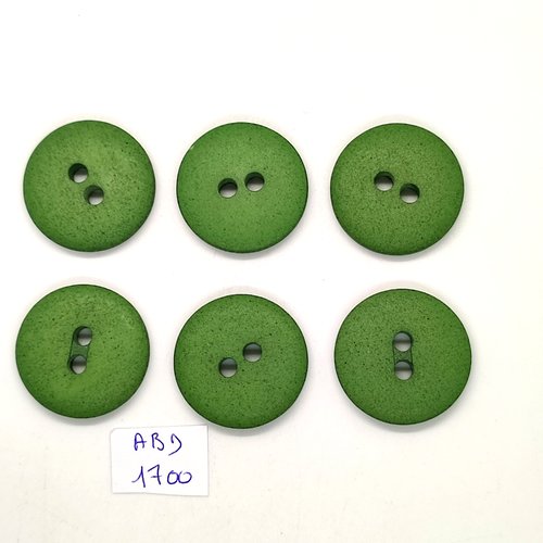 6 boutons en résine vert - 28mm - abd1700