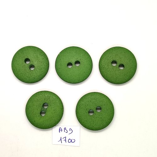 5 boutons en résine vert - 28mm - abd1700