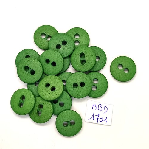 19 boutons en résine vert - 18mm - abd1701