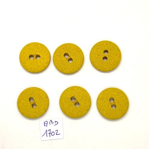 6 boutons en résine ocre / jaune - 23mm - abd1702