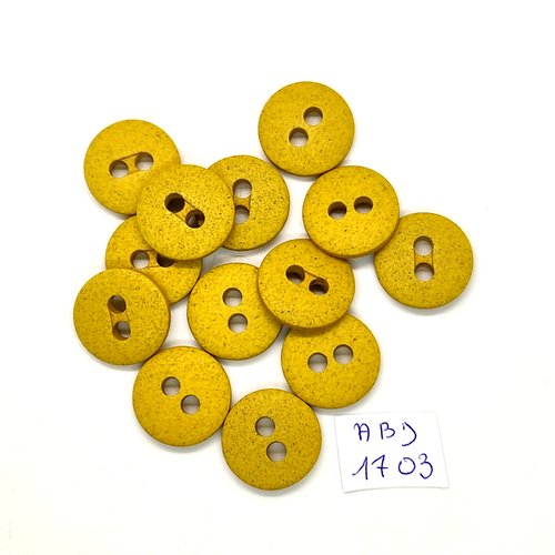 13 boutons en résine ocre / jaune - 18mm - abd1703