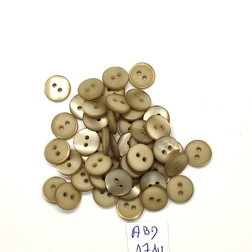50 boutons en résine beige clair - 10mm - abd1710