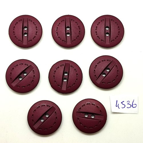 8 boutons en résine violet foncé - 22mm - tr4536