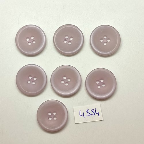 7 boutons en résine lilas clair - 20mm - tr4534