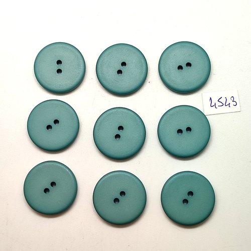9 boutons en résine bleu / vert - 22mm - tr4542