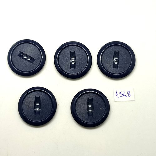 5 boutons en résine bleu foncé - 28mm - tr4548